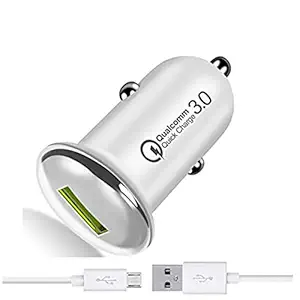 3.1A Fast Car Charger For Hyundai i10 Charger Original QC Car Charger Adapter | High Speed Rapid Fast Turbo QC 3.0 Android & Tablets Car Mobile Charger With Micro USB Charging Cable (3.1 Ampere, QC SA2, Multi)