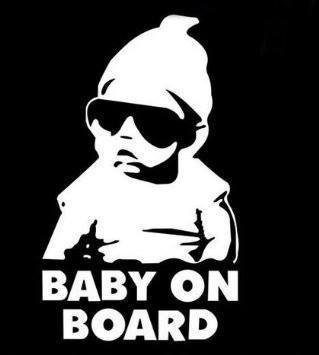 LeSo © Baby on Board Car Sticker Auto Aufkleber grau reflektierend S024
