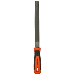 BLACK+DECKER BDHT22146 Steel 200mm 2nd Cut Half Round File (Orange)