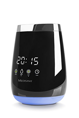 Medisana AD 640 Aroma Diffusor für Duftöle mit LED Wellness Licht in 3 Farben, LED Zeitanzeige, Timer, Ultraschall-Technologie, 100ml - 5