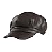 Produktbild jgashf BaskenmüTze Lederhut British Vintage Pu Achteckige Maler Beret Hut, Frauen MäNner Retro Fashion Baker Hut Womens Casual Modern Wind Octagon Cap (One Size, Kaffee)