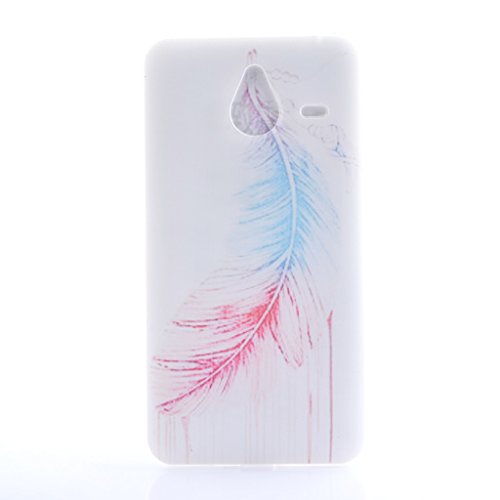 PowerQ M-M Colorful Pattern TPU Case for Nokia Lumia N640 XL with Beautiful Pretty Pattern Print Printing Drawing Soft TPU Skin Case Cover - colorful feather