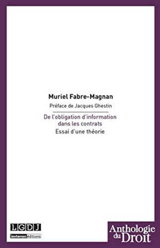 Télécharger De l'obligation d'information dans les contrats Livre eBook France