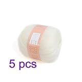 lana mohair ezcaray Juego de agujas: 2,75 mm ANKKO 1 pieza Natural suave Angola Cachemira hilado de lana Mohair hobbygift madeja - blanco