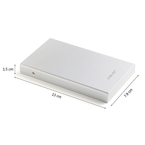 [Verbesserte Version, SATA III und UASP Unterstützung] JSVER Ultraschlankes Externes Festplattengehäuse aus Aluminium USB 3.0 in Silber für 2,5 Zoll SATA-Festplatten HDD SSD - 2
