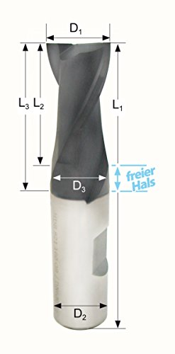 Preisvergleich Produktbild 1 Stück Hardal-HSS-Fräser 2 Schneiden Ø12mm besser als Co8 Schaftfräser, Schlichtfräser