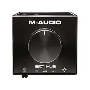 M-Audio AIR|HUB - USB/USB-C Desktop Audio Interface with Built-In 3-Port Hub and Software Suite Including ProTools | First, Eleven Lite, Avid Effects Collection & Xpand!2 from AIR Music Tech