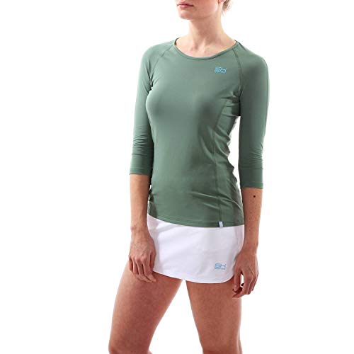 Sportkind T-shirt bleu clair fille et femme à manches 3/4 pour le tennis / sport/ fitness Tailles 110 à XXL