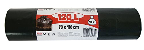 JUFOL Müllsack - 120L- 10 Müllsäcke auf der Rolle - 700 x 1100 mm - schwarz, 1 Stück, 30131