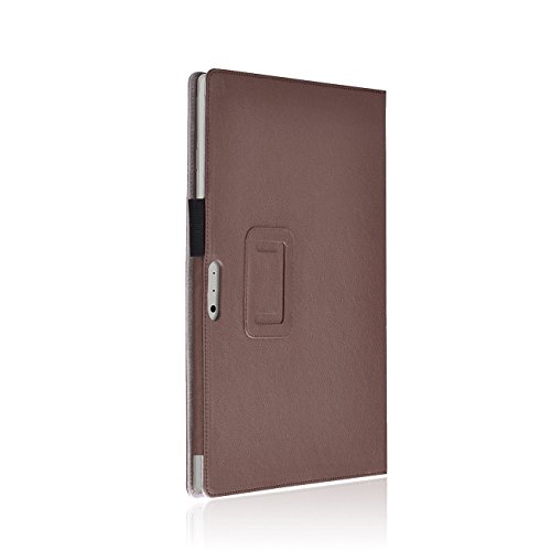 Microsoft Surface Pro 4 Cover Tasche mit praktischer Stand Funktion Case aus robustem Kunstleder und zusätzlicher Displayschutz Folie kombiniert Schutz und Design für Ihr Microsoft Surface Pro 4 Hülle Case in Braun von UC Express® - 6