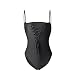 Produktbild Routinfly Frauen Mode Trikot Top Body Damen Schnürschuh Bangdage Sprung Playsuit (Medium, Schwarz)