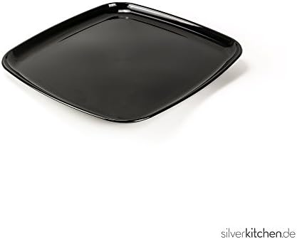 High Class Plastic Disposable Serving Plate – Black, 40 x 40 cm, 5 Stk.