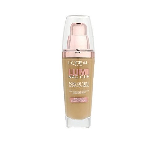 L’Oréal Paris Lumi Magique N4 Pure Beige - foundation makeup (Pump bottle, Pure Beige, N4, Mattifying, Moisturizing, Brightening, France)