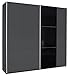 Produktbild Schwebetürenschrank grau metallic schwarz 2 Türen B 218 Jugendzimmer Schlafzimmer Kleiderschrank Wäsche Schrank Schiebetürenschrank