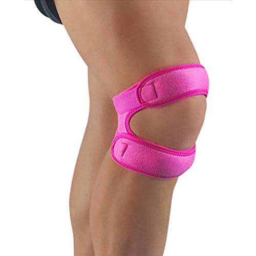 Dingcheng Rodilleras, Rodilla Protectoras,Ajustable Silicona Protecciones de Rodillas para Correr, Crossfit, Gimnasio, Dolor en Las articulaciones, Artritis, Jumper 1PCS. (Rosado)