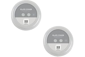 Craftly BPA FREE MICROWAVE FOOD PLATES COVER - 2 Pack in Transparent - Anti Splatter Guard Dome for Food and Keeps it Warm - Kitchen Gadget