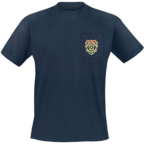 Resident Evil Racoon Police Department - Pocket Camiseta Azul M
