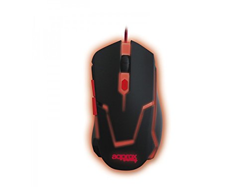 Approx Gaming APPTWISTER2 - Ratón para Gaming, Color Negro y Rojo