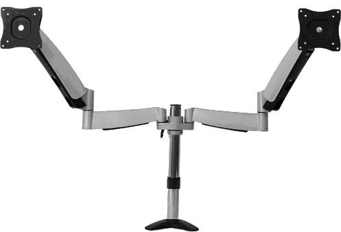 Auna LDT04-C024 Monitorhalterung Tischhalterung für 2 Monitore mit Kabelführungssystem (90° Schwenk / 360° Dreh / 130° Kippbereich, höhenverstellbar 0-30cm, bis 9kg/Monitor) - 4