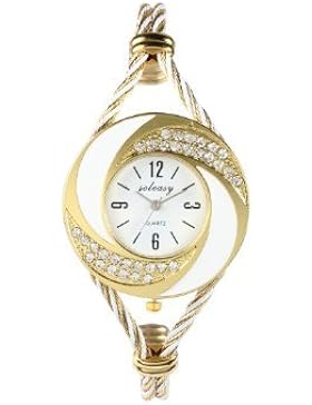 YPS neue Damenmode Armband Quarzuhr Gold-Wei? WTH 0051