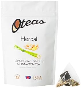 Oteas Herbal Tea Lemongrass Ginger & Cinnamon Pouch (Pack of 3, 45 Tea Bags)