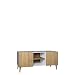 Produktbild Mirjan24  TV Tisch Bello B11, TV Schrank im skandinavischen Stil, Fernsehtisch, Lowboard, Fernsehschrank, TV Bank, TV Möbel (Weiß/Gold Craft)