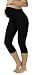 Italian Fashion Maternity Womens 3/4 Leggins (Black, S)