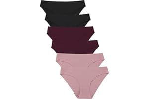 FINETOO 6 Pezzi Slip Senza Cuciture Donna Pantaloni a Vita Bassa Mutande Invisibili Biancheria Intima Sexy Biancheria Intima Comoda Mutandine Bikini Confezione Multipla