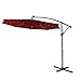 Produktbild AUFUN Alu Sonnenschirme 300cm mit Solarbetriebene Warmweiß LED UV Schutz 40+ - Rot balkonschirm gartenschirm höhenverstellbarer (Rot mit solar LED)