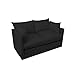 Comfortable Black Childrens Kids 100% Cotton Drill 2 Seater Sofa Bed, Easy Pull-out Conversion. From Sofa to Bed in Seconds.