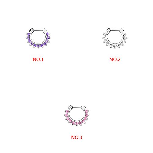 LUFA Frauen AAA Zircon Zink Legierung Piercing Nase Hoop Ring Nicht allergische Piercing Septum Schmuck - 2