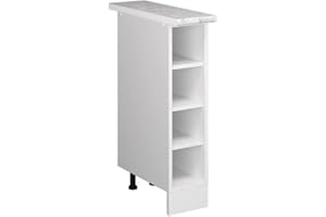 ‎VICCO Vicco Küchenregal R-Line, offener Küchenschrank, Weiß/Weiß, 20 cm, AP Marmor