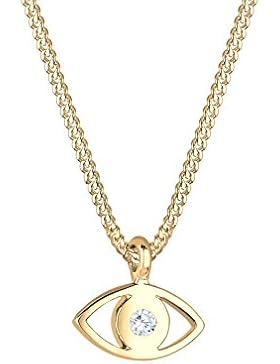 Elli Damen-Kette mit Anhänger Evil Eye 925 Silber Swarovski Kristall blau Brillantschliff