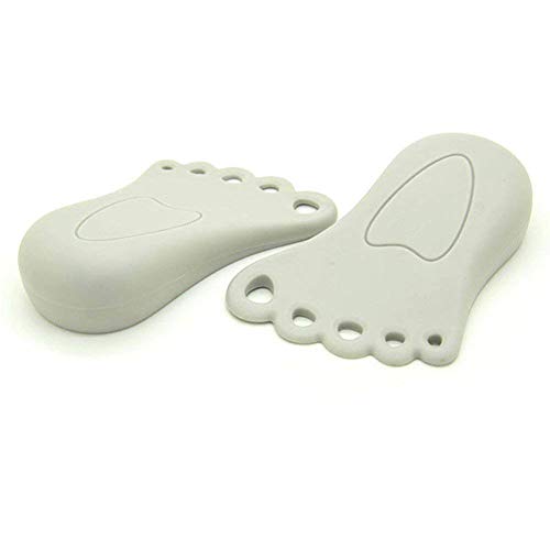 mciskin-décoratifs Butée de Porte Mignon Petits Pieds en Caoutchouc Arrêt de Porte Wedge, idéal pour Une Utilisation sur Tous Les sols (Lot de 2) -gris