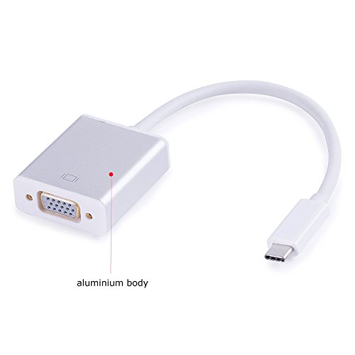 KiWiBiRD USB 3.1 Typ-C thunderbolt 3 zu VGA Adapter (18.5cm Kabel, USB TYP C zu VGA) für Apple MacBook 12”, MacBook Pro, Google 2nd Chromebook Pixel, Samsung Galaxy TabPro S 12”, Zen AiO PC, Dell XPS 12/13/15 und mehr Typ C fähige Geräte - 6