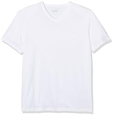 BOSS Hugo Boss Shirt Ss Vn 2p Bm, T-Shirt Homme, Blanc (White 100), Medium
