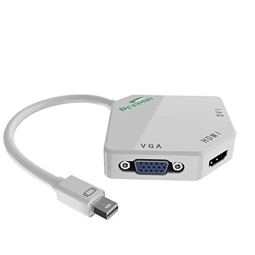 CableDeconn Multifunktions-Thunderbolt Mini Displayport DP auf HDMI VGA DVI Kabel Konverter Adapter für MacBook Pro Air - 7