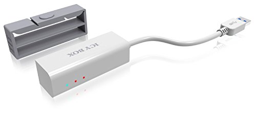 Icy Box IB-AC622-U3 2-fach USB 3.0 zu SATA III Adapter für 2x 2,5″ (6,35 cm) HDD/SSD inkl. Silikonhalterung/Stabilisator (weiß) - 3