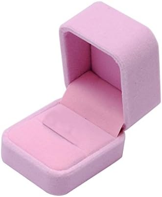 Switchali Fashion Velvet Presentation Gift Jewellery Ring Necklace Bracelet Display Box Case (A, Pink)