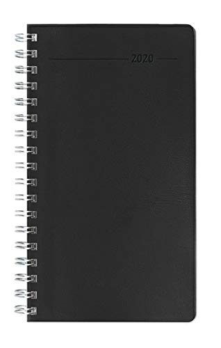 Slimtimer Premium Wire-O PVC schwarz 2020 - Taschenplaner - Taschenkalender (9 x 16) - Ringbindung - fester PVC-Einband - Weekly - 128 Seiten