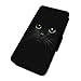 Produktbild Handyhülle, Klapphülle, Case mit Kartenfach – Schwarze Katze mit grünen Augen LG G3