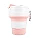 Price comparison product image HESDEL 350/550ml Portable Outdoor Travel Collapsible Silicone Coffee Water Drinking Cup - Pink 350ml