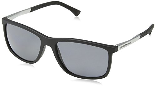 Emporio Armani 0ea4058 58 Gafas de Sol, Black Rubber 506381, Unisex