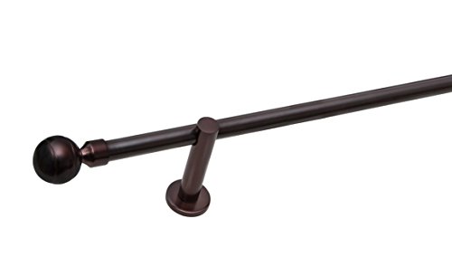 Gardinenstange Stilgarnitur Ø 16mm „Stripe“, 1-lauf Bronze Braun verschiedene Größen (160cm Ø 16mm) - 2