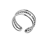 Material: PLATA DE LEY 925 PAPOLY® Anillo Ajustable Plata DE Ley 925 Joyería Artesanal, Disponible en Varias Medidas con Caja de Regalo. (811-SMALL(10-14))