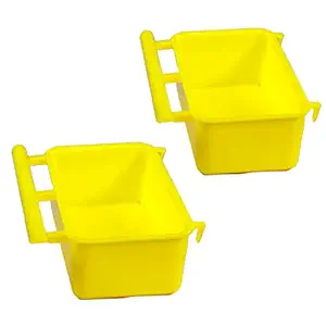 MARVIA Birds Food Feeder cage Bowl Water Feeder and Food Feeder for All Type Birds Multicolour Set of 2