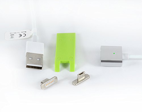 Gilsey Magnetisch micro USB Ladekabel Datenkabel mit Micro USB Adapter Ports für Android Smart Handys & Tablets, Samsung Galaxy S6/S6 Edge/S6 Edge Plus/Note 5/Note 4/S5/S5 mini/Alpha/Note Edge/Galaxy Tab/Huawei Mate S/Mate 7/Honor 7/Honor 6/LG G4/G3/ Nexus 6P/5X/5,Powerbank, Bluetooth Lautsprecher,Tablet und andere Geräte mit Micro USB Anschluss – Silber - 3