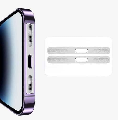 Anks Creation Metal Speaker Dustproof Anti Dust Sticker Compatible for iPhone 16/16 Plus/ 16 Pro / 16 Pro Max (Silver)