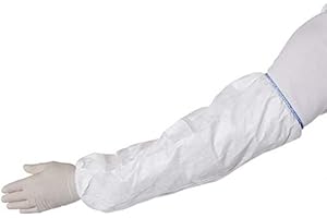 BRENTA 100 pezzi Coprimaniche in Polietilene Impermeabile Monouso Bianchi Con Elastico su Ambo i Lati Lunghezza 40 cm