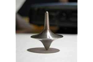 YJEMLE Silver Accurate Spinning Top,Portable Precision Metal Spinner Top Premium Exquisite Perfect Balance Desktop Gyro Vintage Totem Spinning Top Desk Little Fidget Decoration,Spinning Tops